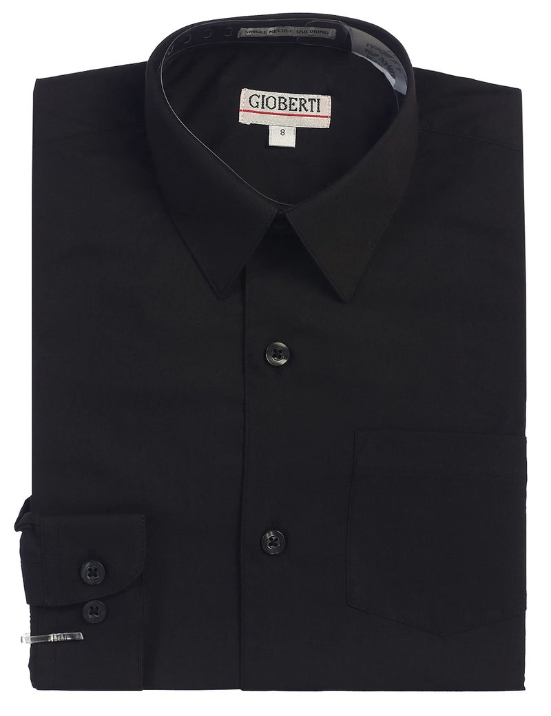 Gioberti Big Boys' Long Sleeve Dress Shirt, Black, 18 - Image 1